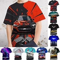 Mode Brief Muster gedruckt Kurzarm T-Shirt Mode 3D bedruckte bunte Hemden für Jungen und Mädchen