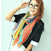 Mode bunte Sterne gedruckten Polyester-Schal