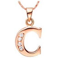 Mode C-Logo Alloy Damen-Halskette mit Strass (1 PC) (Gold,  silbrig)