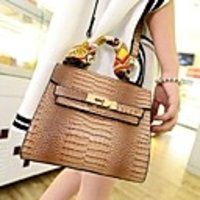 Mode Crocodile Kleine Messenger Bag mit Geschenk-Schal