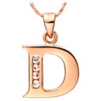 Mode D-Logo Alloy Damen-Halskette mit Strass (1 PC) (Gold,  silbrig)