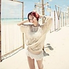 Mode Damen Beliebte koreanischen Stil Bikini-Strand-Kleid Bluse Sexy höhlen heraus Blumen-Net Design Shirt