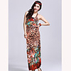 Mode Damen Bohemian Style Abnehmen Leopard-Druck QMilch Maxikleid (Screen Color)