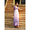 Mode Damen Bohemian Style Abnehmen stufenweise Farbe QMilch Sleevless Maxi Kleid (lila)