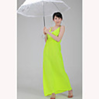 Mode Damen Bohemian Style Strape Rückenfrei Solid Color QMilch Sleevless Maxikleid (Gelb)