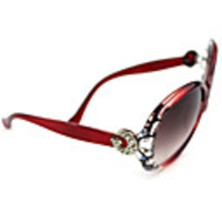 Mode Damen Oval roten Rahmen Vollrandbrille