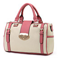 Mode Damen-pu beige Tasche mit Riemen und Griffe in verschiedenen Farben