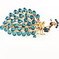 Mode Diamant Blue Peacock Shining Frauen Haarschmuck Schmuck