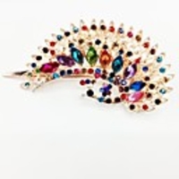 Mode Diamant bunte Feder-Pfau Shining Frauen Haarschmuck Schmuck