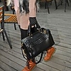 Mode Diamant-Gitter-Tassel Strick Tote