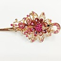Mode Diamant Pink Flower Phoenix Peacock Shining Frauen Haarnadel Accessoires Schmuck
