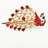 Mode Diamant Red Peacock Shining Frauen Haarschmuck Schmuck