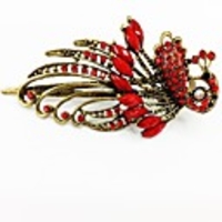 Mode Diamant Red Phoenix Peacock Shining Frauen Haarschmuck Schmuck