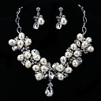 Mode Dick Diamant-Schmuck-Set (Halskette,  Ohrringe)