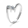 Mode Doppel cz Zirkonia und Ring aus Edelstahl