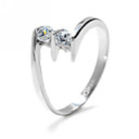 Mode Doppel cz Zirkonia und Ring aus Edelstahl