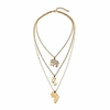 Mode einfache Legierung menschlichen Kopf Elefanten Gothic geschichteten Halsketten Gold afrikanische Karte Anhänger Halskette Kette Rave Party Elefanten Halsketten Schmuck Zubehör für Frauen und Lightinthebox
