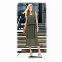 Mode einzigartige Well Clipping Layering Kleid