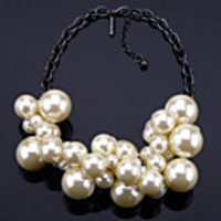 Mode elfenbein Acryl-Legierung Halskette