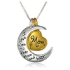 Mutter Tochter Anhänger Halskette eingraviert Herz Halbmond Ich liebe dich zum Mond und zurück magische Beziehung Mode anfängliche Legierung Gold / Weiß Halskette Schmuck 1pc für lässig täglich Lightinthebox