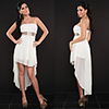 NLS Damenmode New Sexy reine Farbe Chiffon-Kleid (weiß)