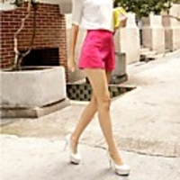 NNA Frauen Casual Schlank Ol Fashion High Waist Shorts Solid Color ()