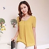 NNA Frauen Chiffon Big Yard Short Sleeve Shirt (gelb)