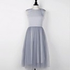 NNA Frauen koreanischen Sommer-Chiffon-Kleid (hellgrau)