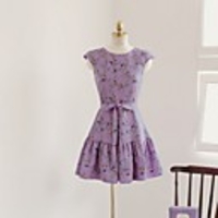 NNA Frauen nehmen Blumendruck Sleevless Vest Kleid (lila)