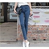 NNA Frauen nehmen hohe Taillen-dünne Jeans (blau)