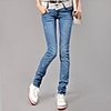NNA Frauen schnüren sich dünne dünne Jeans (blau)