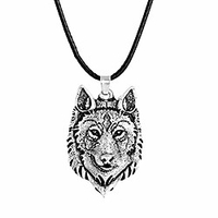 nordische Anhänger Halskette Wikinger Wolf Kopf Halskette Punk Schmuck Wolf Kopf Hip Hop Charme (xl002) Lightinthebox
