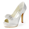 NORI - Peeptoe Hochzeit Pfennigabsatz Satin