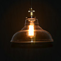 North American-Style Bronze 1 Pendelleuchte In Transparent Shade