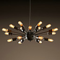 North American-Style Minimalist Radial 18 Light Kronleuchter