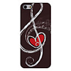 Noten mit roten Herzen im Muster Aluminium Hard Case für iPhone 5/5s