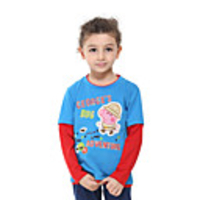 Nova Kids Blau Rundhals 100% Baumwolle Langarm-T-Shirt