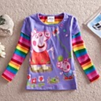 Nova Kids Regenbogen drucken 100% Baumwolle Langarm-T-Shirt