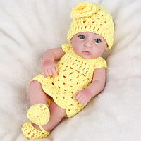 NPK DOLL 12 Zoll Lebensechte Puppe Wiedergeborene Kleinkind-Puppe Baby Jungen Baby Mädchen Sicherheit Geschenk Niedlich Ganzkörper Silikon mit Kleidung und Accessoires für Geburtstags- und / Kinder