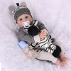 NPK DOLL 22 Zoll Lebensechte Puppe Wiedergeborene Kleinkind-Puppe Baby Kleine lebensecht Sicherheit Geschenk 3/4 Silikon-Gliedmaßen und Baumwolle gefüllt Körper mit Kleidung und Accessoires für Lightinthebox