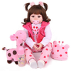 NPK DOLL 22 Zoll Lebensechte Puppe Wiedergeborene Kleinkind-Puppe Baby Mädchen Sicherheit Geschenk Niedlich Stoff 3/4 Silikon-Gliedmaßen und Baumwolle gefüllt Körper mit Kleidung und Accessoires für Lightinthebox