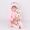 Npk Puppe 22 Zoll Reborn Puppe Reborn Kleinkind Puppe Baby Mädchen lebensechtes Geschenk süßes Tuch 3/4 Silikon Gliedmaßen und Baumwolle gefüllter Körper mit Kleidung und Accessoires für Mädchen Lightinthebox