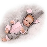 NPKCOLLECTION 12 Zoll NPK-PUPPE Lebensechte Puppe Baby Jungen Neugeborenes Geschenk Künstliche Implantation Braune Augen Ganzkörper Silikon mit Kleidung und Accessoires für Geburtstags- und Lightinthebox
