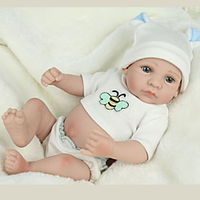 NPKCOLLECTION 12 Zoll NPK-PUPPE Lebensechte Puppe Baby lebensecht Niedlich Handgefertigt Kindersicherung Non Toxic Ganzkörper Silikon 28cm mit Kleidung und Accessoires für Geburtstags- und / lieblich