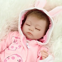 NPKCOLLECTION 18 Zoll NPK-PUPPE Lebensechte Puppe Mädchen Puppe Baby Mädchen Neugeborenes lebensecht Niedlich Handgefertigt Kindersicherung Ganzkörper Silikon mit Kleidung und Accessoires für / ASTM Lightinthebox