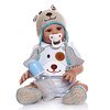 NPKCOLLECTION 20 Zoll Lebensechte Puppe Baby Baby Jungen Baby Mädchen Geschenk Handgefertigt Künstliche Implantation Braune Augen Ganzkörper Silikon mit Kleidung und Accessoires für Geburtstags- und Lightinthebox