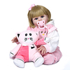 NPKCOLLECTION 20 Zoll Lebensechte Puppe Baby Baby Mädchen Geschenk Handgefertigt Künstliche Implantation Blaue Augen Ganzkörper Silikon Silikon Silica Gel mit Kleidung und Accessoires für Lightinthebox