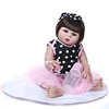NPKCOLLECTION 20 Zoll Lebensechte Puppe Baby Baby Mädchen Geschenk Handgefertigt Künstliche Implantation Braune Augen Ganzkörper Silikon Silica Gel Vinyl mit Kleidung und Accessoires für Geburtstags Lightinthebox