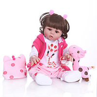 NPKCOLLECTION 20 Zoll Lebensechte Puppe Baby Baby Mädchen Geschenk Niedlich Künstliche Implantation Braune Augen Ganzkörper Silikon Silikon Silica Gel mit Kleidung und Accessoires für Geburtstags Lightinthebox