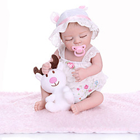 NPKCOLLECTION 20 Zoll Lebensechte Puppe Baby Baby Mädchen lebensecht Niedlich Neues Design Ganzkörper Silikon Silikon Silica Gel mit Kleidung und Accessoires für Geburtstags- und Festgeschenke für Lightinthebox